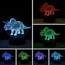 3D Illusion LED Night Light,7 Colors Gradual Changing Touch Switch USB Table Lamp for Holiday Gifts or Home Decorations (Triceratops)