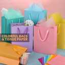 MIMIND 16 Pack 13 x 10 x 4 Inch Large Size Pastel Rainbow Gift Bags with Handles Colorful Paper Gift Bags with 32 Tissue Paper Sheets for Birthday Baby Shower Wedding Shopping, 8 Pastel Rainbow Colors