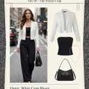 Beninos Womens Casual Blazers Open Front Cropped Blazer Jacket, White, X Small