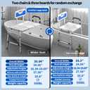 Heavy Duty Width Adjustable Bath Tub Transfer Shower Bench for Inside Tub Extended Shower Chair with Adjustable Height and Reversible Backrest Handicap Shower Chair Seat for Elderly and Disabled
