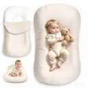 Extra Large Baby Support Cushion for Newborn & Infant, Pure Cotton Infant Cushion with Thick Support Filling & Removable Envelope Cover, for Supervised Play, Daily Care & Baby Shower Gifts