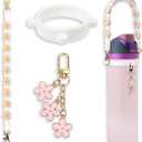 Handle Strap and Charm Set for Owala Water Bottle 24 oz, 32 oz, 40 oz, Owala Kids, Owala Coffee Tumbler, Owala FreeSip  Includes Handle Strap, for Owala Accessories & Stanley Cup Accessories (Pink)