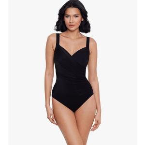 Miraclesuit Women's Swimwear Sanibel Tummy Control Underwire Bra One Piece Swimsuit, 2XL, Black