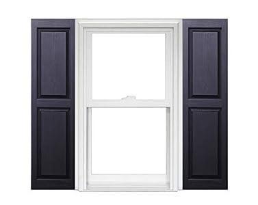 Polaris Homeside Raised Panel Vinyl Shutters (1 Pair) 14-1/2in. x 47in. - 050 Black