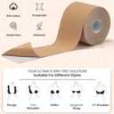 2 x Boob Tape & Nipple Covers Set | 8M Lift Tape with 2 Silicone Covers, 20 Clothing Strips & 4 Disposable Covers | Waterproof Invisible Bra for Backless, Strapless Dresses (1 Pack Tape Set)