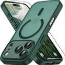 Vansdon for iPhone 17 Pro Case, Compatible with MagSafe, Magnetic Translucent Matte Slim Protective Cover with 1 Screen Protector - Military-Grade Drop Protection (Dark Green)
