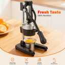 Manual Cast Iron Juicer, Commercial Lemon Squeezer, Professional Citrus Juicer, Ideal for Extracting Juice From Lemons, Oranges, and Grapefruits. Easy to Clean. (Black)