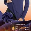 baleaf Women's Thermal Tops Long Sleeve Fleece Running Shirts Thumbhole Cold Weather Winter Gear Workout Base Layer (Blue, XXL)