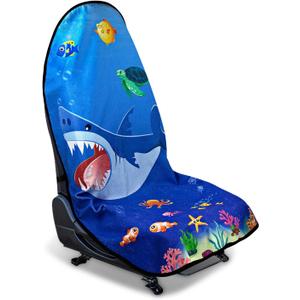 Waterproof Sweating Car Seat Cover for Post Gym Workout, Running, Swimming, Beach and Hiking, Universal Fit Non-Slip Bucket Seat Protector for Cars SUV Trucks, Machine Washable (Ocean)