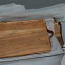 Karma, Acacia Wood Cutting Board with Handle, Barcelona Serve Boards with Leather Handles, Set of 2 - Wooden Charcuterie Board, One Size