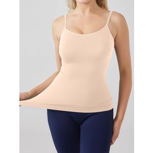 Womens Tummy Control Shapewear Tank Tops Seamless Scoop Neck Compression Tank Tops Body Shaper Camisole Slimming (X-Large, Colour of Skin)