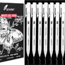 GETHPEN White Gel Pens,0.6mm 08mm 1.0mm Fine Point Opaque White Archival Ink Pen for Black Paper Drawing, Sketching, Illustration, Bullet Journaling, Pack of 9