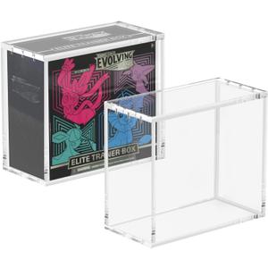 Acrylic ETB Case Magnetic Closure - Elite Trainer Box Protector 8mm + 4mm Thick Acrylic Display Case 6 Magnets 5mm Diameter Easy Top Loading Compatible with Elite Trainer Boxe(Case Only)