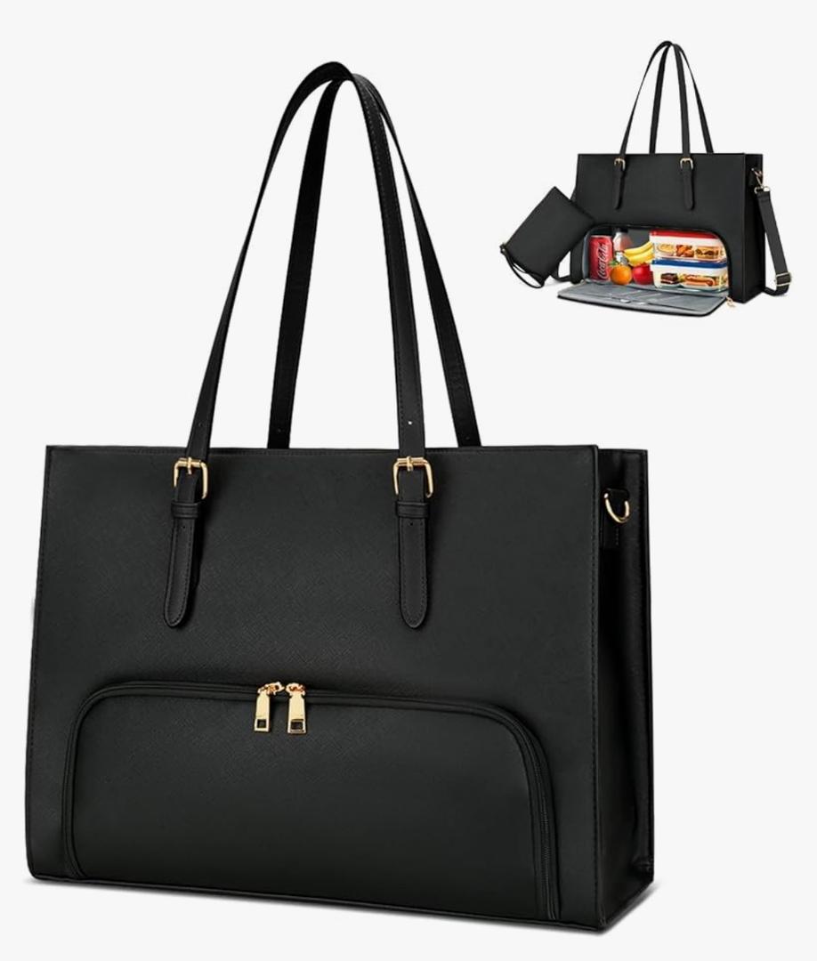 KKXIU Lunch Tote Bag for Women 15.6 Inch Laptop Briefcase Professional Work Purse with Insulated Lunch Compartment Handbags