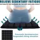 Travel Seat Cushion, Press Type Portable Inflatable Travel Seat Cushion, Suitable for Airplanes, Office Chairs, Wheelchairs, Cars, Stadiums, 36 Airbags Provide Comfortable Support (Black)