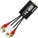 Pro 4Channels RCA Noise Filter Hum Eliminator Ground Loop Isolator (No Affect Bass) Quality Isolator for HiFi Stereo Home Theater Car Audio Player (Pro X4 4Channels RCA Ground Loop Isolator)