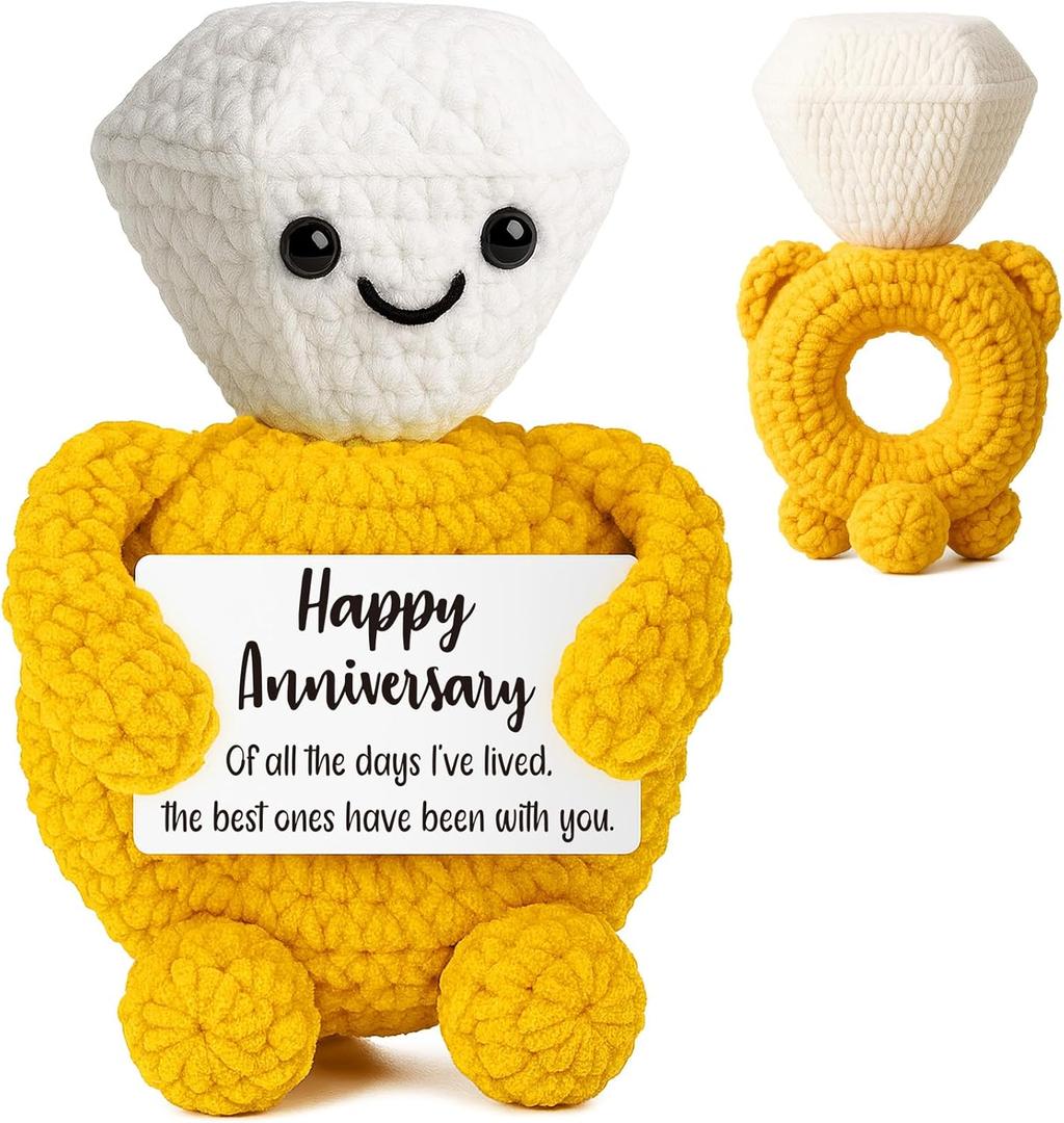 Romantic Anniversary Diamond Ring Gifts for Men, Valentines Day Gift for Wife, Husband, Girlfriend, Boyfriend, Handmade Crochet Diamond Gift for Happy Birthday, Easter, Wedding Gifts for Couples 2026