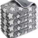 Reginary 3 Pcs Waterproof Guinea Pig Blankets Washable Small Animal Fleece Bedding Guinea Pig Cage Liners Reusable Training Pads Pet Pee Pad Sleep Mat for Hamster(Gray Star,24 x 16 Inch)