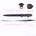 42 Inch Hand-Forged Medieval Sword – Full Tang Mn Steel Blade with Leather Scabbard, Real Metal Sword for Collection, Cosplay & Gifting