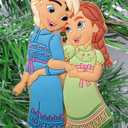 Frozen Iconic Toddler Elsa and Anna Hand in Hand Christmas Ornament (F22)