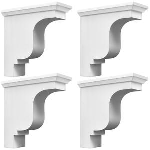 Briwooody 4 Pcs Unfinished Paintable Corbels, 4 1/8 W x 10 1/2 D x 10 1/2 H