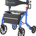 Rollator Walker with Seat for Seniors, 10" & 8" Wheels, 350 lb
16.9 lb Lightweight Foldable Aluminum Rollator with All-Terrain Wheels, Built-in Cable Brakes and Storage Bag