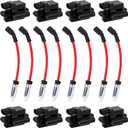 High Performance Coil Packs & Spark Plug Wires Set of 8 Fit for 1999-2006 Chevy Silverado Tahoe Suburban Avalanche Express GMC Sierra Yukon 1500 2500 Escalade 4.8 5.3 6.0 6.2, Repalce for UF271 9748HH