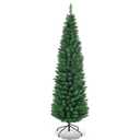 5 ft. PVC Unlit Artificial Slim Pencil Christmas Tree with Stand Home Holiday Decor Green