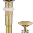 KES Sink Drain without Overflow Anti Clogging Pop Up Drain with Strainer Bathroom Sink Drain Assembly Brushed Gold, S2013D-BZ