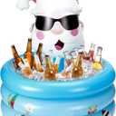 Bencailor Party Decoration Inflatable Xmas Cooler Blow up Pool Birthday Party Favor Supplies Inflatable Serving Bar Food Container Cool Beverage Coolers Gifts (Blue)