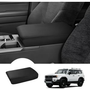 Autorder Center Console Cover for 2024-2025 2026 Toyota Land Cruiser LC250 Accessories Armrest Cover Anti-Scratch Middle Console Pad Leather Armrest Protector