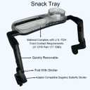 Snack Tray Compatible with Bugaboo Butterfly 1 Stroller, Transparent Tray Detachabl to Clean, Quick Install, Folds with Stroller (NOT for Butterfly 2)