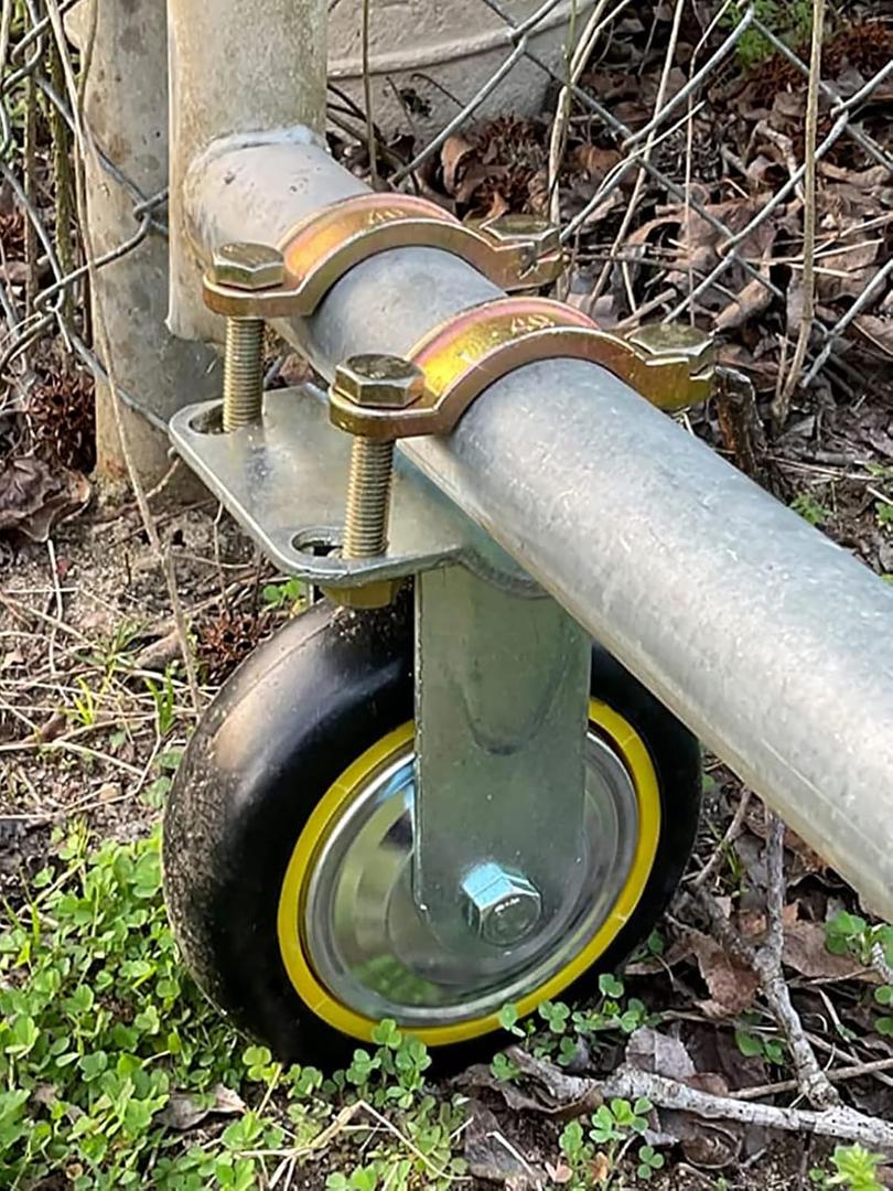 Gate Wheels for Metal Tube Gate - 6" Farm Gate Wheel for Metal Swing Gate Fence Support - 1 Pack