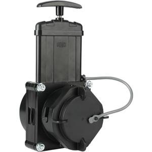 RV Gate Valve 3-Inch Hub to 3-Inch Lug with Cap Glue on 3" PVC Sewer Pipe with Cement UV-Resistant Plastic Made(1Pack) Black(8051)