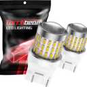 Torchbeam 7443 LED Bulbs, Amber T20 7440 7441 7444 W21W Turn Signal LED Bulbs, Ultra-Bright 3000LM Wedge Tail Light with Projector, Replacement for Parking Signal Brake Side Marker Light, Pack of 2