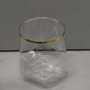 40 Pcak Plastic Stemless Wine cocktail Whiskey Champagne Glasses, 12 Oz Gold Rim Disposable Clear Unbreakable Cups for Party Bars Wedding Tasting (Diamond-shaped)