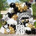 PageebO Graduation Balloon Garland Arch Kit, 150Pcs Black and Gold White Balloons with Graduation Certificate Star Foil Balloons For Graduation Party Class of 2026 Grad Prom Decorations
