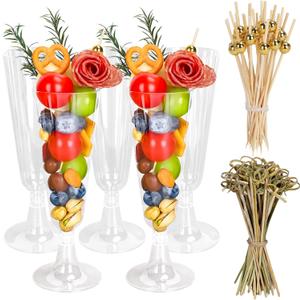 Whaline 50Pcs Clear Plastic Charcuterie Cups with Toothpicks Disposable Clear Appetizer Cups Champagne Flutes Wine Glasses for Wedding Graduation Banquet Party Supplies Whaline 50Pcs Clear Plastic Charcuterie Cups with Toothpicks Disposable Clear Appetizer Cups Champagne Flutes Wine Glasses for Wedding Graduation Banquet Party Supplies