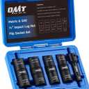 Orion Motor Tech Lug Nut Socket Set, 5pc 1/2" Drive Impact Flip Socket Set with Metric 17 19 21 22 mm & SAE 3/4 13/16 7/8 15/16 in. Sockets, Double Ended Thin Wall Nut Sockets with 3" Extension Bar