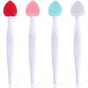 Mixed 3 Pack Mxxipp Scrub Lip Exfoliator Brush Silicone Scrubber Exfoliator Tool Double Sided Mini Exfoliating Remove Dead Skin for Dark Lips
