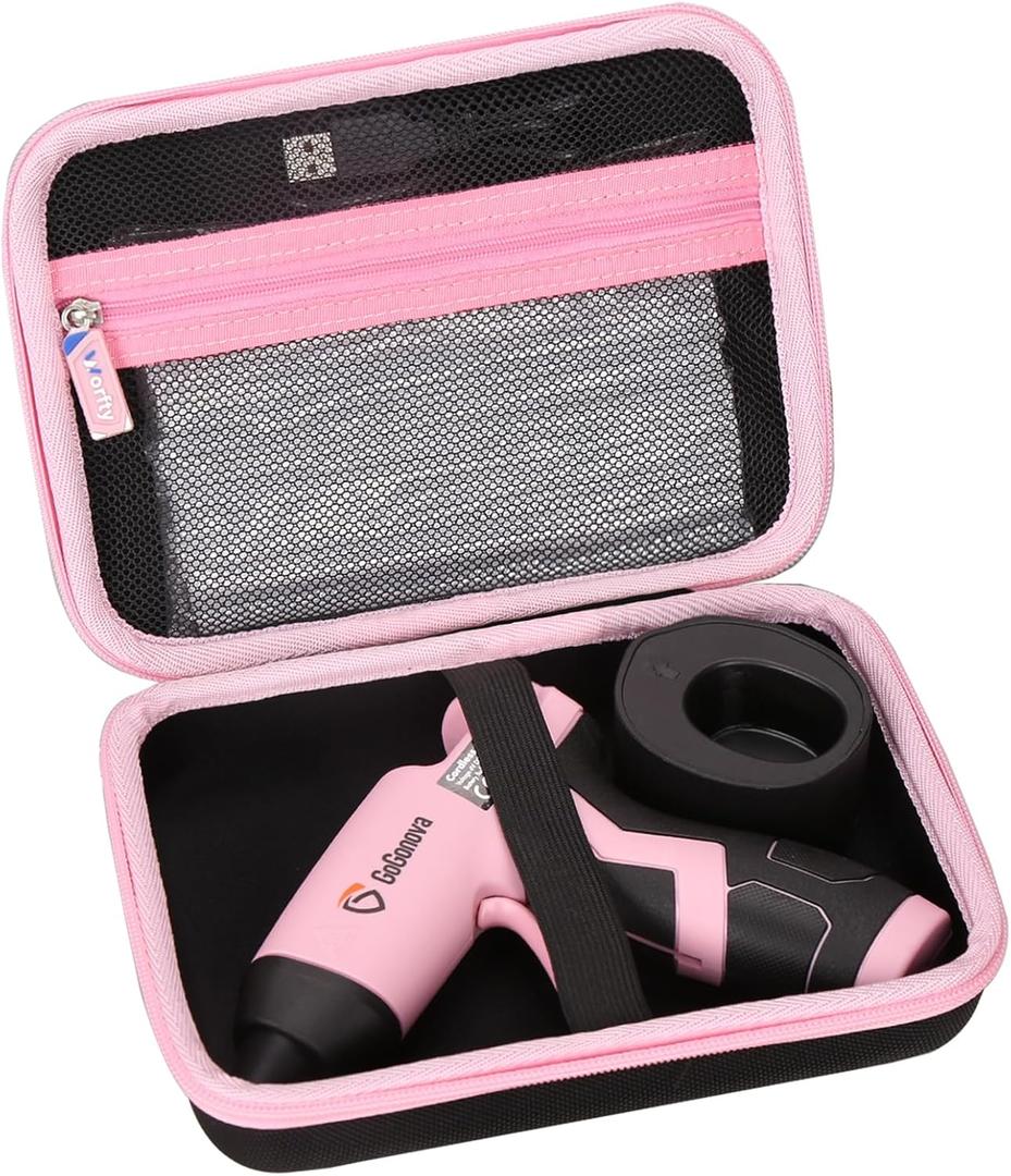 Hard Travel Case for GoGonova Cordless Glue Gun, Waterproof Carrying EVA Case Compatible with GoGonova 4V Cordless Hot Glue Gun,Pink, CASE ONLY