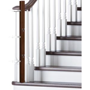 Chunful Universal Baby Gate Banister Adapter Wood No Hole Stairway Banister Adapter Mounting Kit for Pet Fit Round, Square, Irregular Post up to 42" Tall, Gate Not Included(Dark Brown)