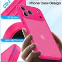 for iPhone 17 Pro Max Case, [Ribbed Non-Slip Sides] [Military-Grade Drop Protection] [Full Camera Protection] Anti-Yellow Soft-Touch Shockproof Slim Phone Case for iPhone 17 Pro Max, Hotpink