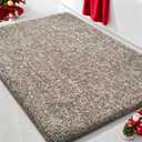 Yimobra Bathroom Rugs Non Slip Washable Ultra Soft Absorbent Microfiber Bath Mat, Dual-Tone Decor Rug with Rubber Backing for Bathroom Floor, Tub and Shower,24x17,Home Essentials,Brown and White