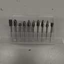 Carbide Burr Set 1/8 Inch Shank with 1/4 Inch Head Double Cut Rotary Burrs Die Grinder Drill Bits for Woodworking Engraving Drilling Carving,10pcs