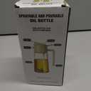 2 in 1 Glass Oil Sprayer & Dispenser,16oz/470ml Olive Cooking, Air Fryer, and Salad, for Kitchen Gadgets and Air Fryer Accessories, w/Stickers (Black)