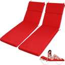 SmoothNovelty 2 Pcs Indoor Outdoor Chaise Lounge Cushions Sponge Bench Outdoor Furniture Chaise Cushions Patio Chair Furniture Replacement (Bright Red), 14.37 x 11.02 inches