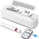 Relassy Portable Printer Wireless for Travel, Inkless Thermal Printers for A4 Size, Compatible with Android iOS Phones and Laptops for Home Office School