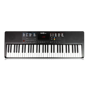 RockJam 61-Key Compact Keyboard with Sheet Music Stand, Power Supply, Piano Note Stickers and Simply Piano Lessons