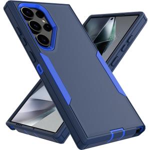 (Pack Of 6) ZX Zenixy for Samsung Galaxy S24 Ultra Case, Heavy Duty Shockproof Protective Phone Case with Dual Layer Protection (Lake Blue)